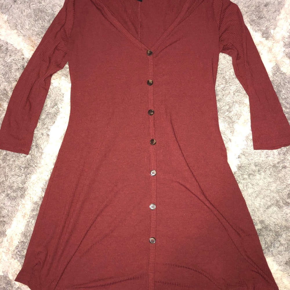 Cute long sleeve button down dress
